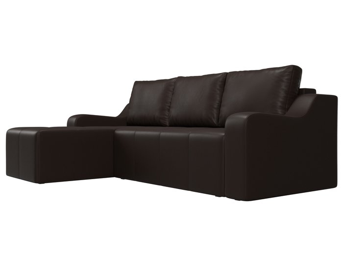 Угловой диван-кровать Элида коричневого цвета (экокожа) левый угол - лучшие Угловые диваны в INMYROOM