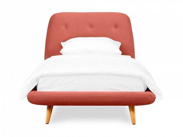 Кровать Loa 90х200 кораллового цвета - лучшие Кровати для спальни в INMYROOM