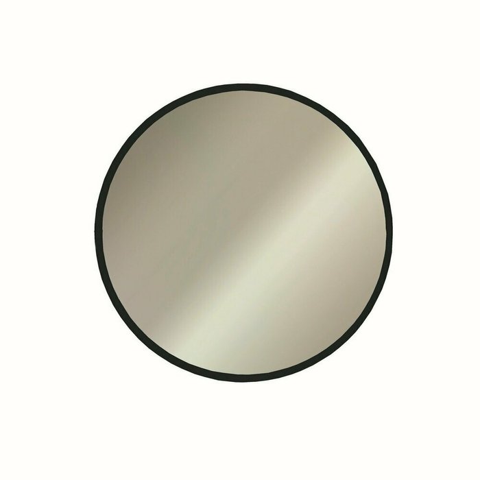Настенное зеркало диаметр 60 в раме черного цвета