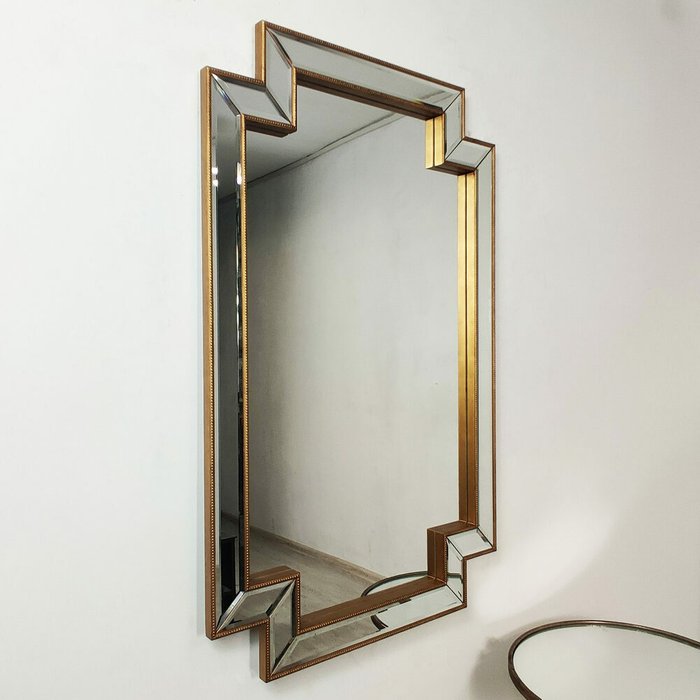 Настенное зеркало Finna 75х110 в раме золотого цвета - купить Настенные зеркала по цене 39110.0