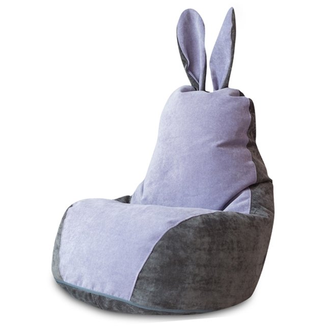 Кресло-мешок Зайчик лавандово-серого цвета