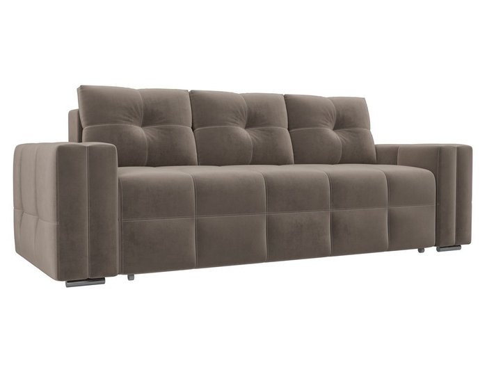 Прямой диван-кровать Леос коричневого цвета