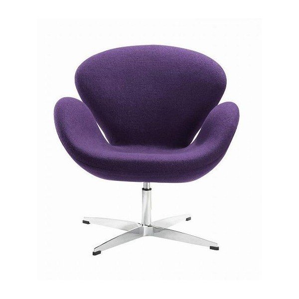 Кресло Swan Chair фиолетового цвета