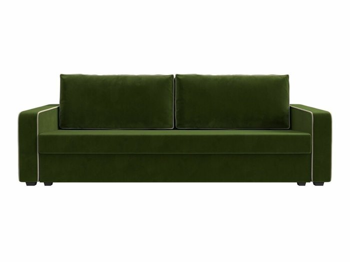 Диван-кровать Лига 009 зеленого цвета с бежевым кантом - купить Прямые диваны по цене 26999.0