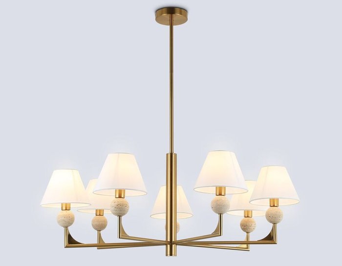 Люстра на штанге Classic LH75162 (ткань, цвет белый) Люстра на штанге Classic LH75162 (ткань, цвет белый)