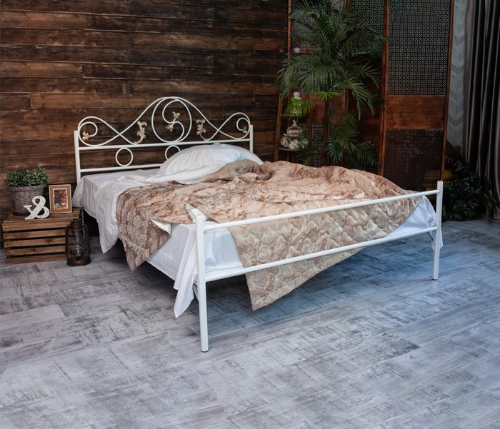 Кованая кровать Венеция 160х200 белого цвета - лучшие Кровати для спальни в INMYROOM