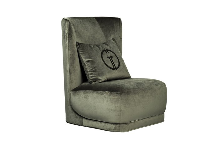 Кресло поворотное Grazia серо-зеленого цвета - купить Интерьерные кресла по цене 71825.0