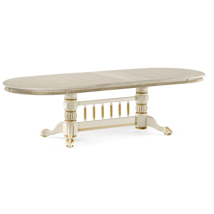 Раздвижной обеденный стол Кантри цвета слоновой кости - лучшие Обеденные столы в INMYROOM