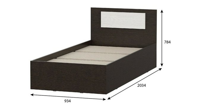 Кровать с настилом Виста 90х200 темно-коричневого цвета - купить Кровати для спальни по цене 5597.0