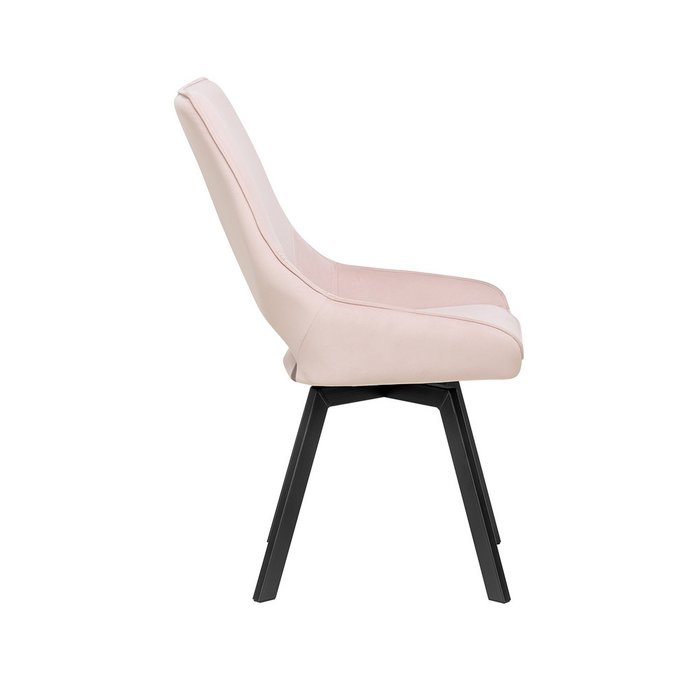 Стул вращающийся Галвес пудрового цвета с черными ножками - лучшие Обеденные стулья в INMYROOM