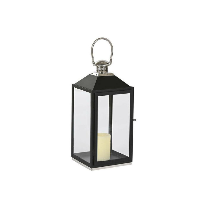 Фонарь Home ESPRIT Чёрный Серебристый Стеклянный Сталь 18 x 18 x 41 cm (2 Предметы) - купить Подсвечники по цене 7364.0