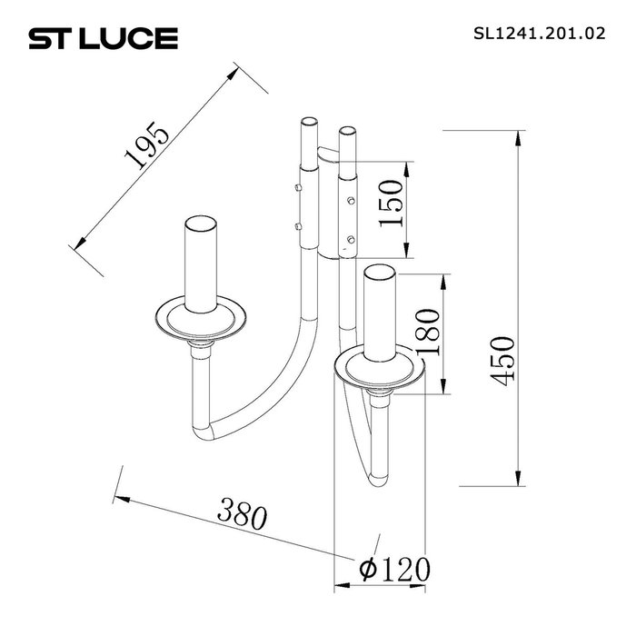 Бра ST-Luce Латунь/Белый E14 2*40W VETRANO - лучшие Бра и настенные светильники в INMYROOM