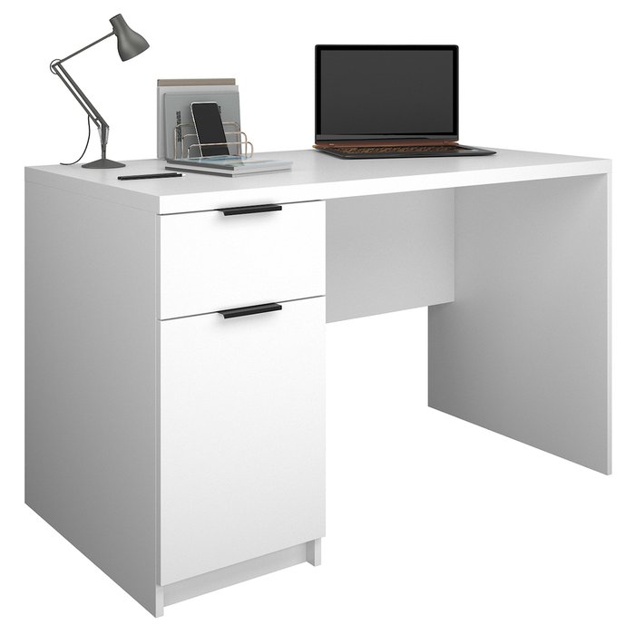 Письменный стол Galata с тумбой белого цвета - лучшие Письменные столы в INMYROOM
