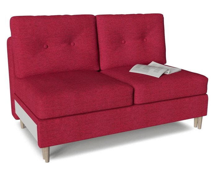 Модуль диван-кровати двухместный Белфаст красного цвета