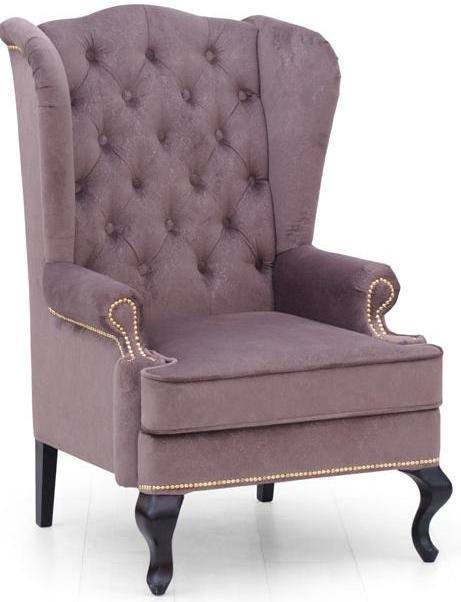 Кресло каминное Largo с ушками дизайн 23 фиолетового цвета