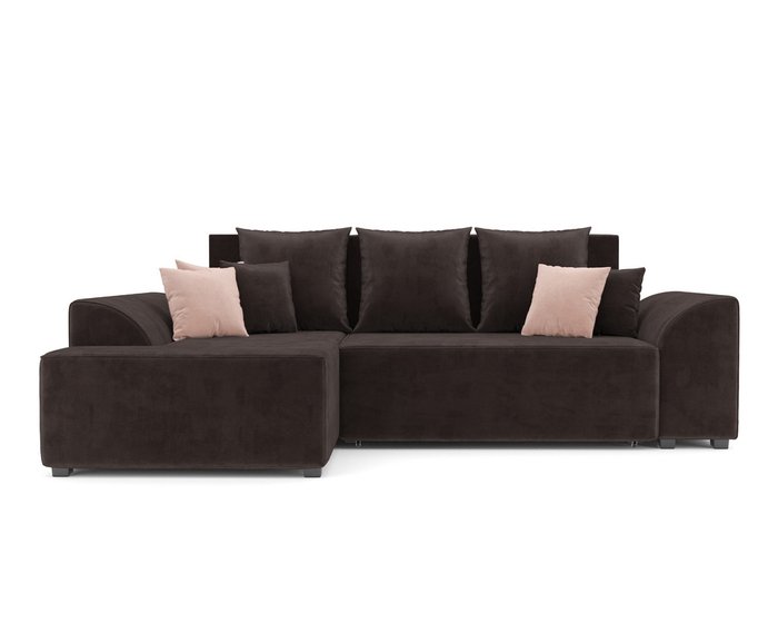 Угловой диван-кровать Каскад коричневого цвета левый угол - купить Угловые диваны по цене 45590.0