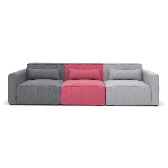 Трехместный диван Cubus MIX серо-розового цвета - купить Прямые диваны по цене 61900.0