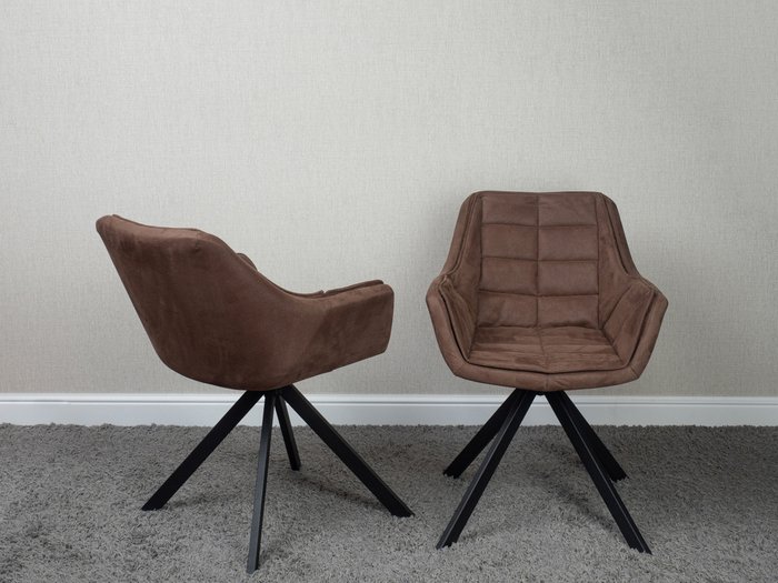 Стул с подлокотниками Orion коричневого цвета - лучшие Обеденные стулья в INMYROOM