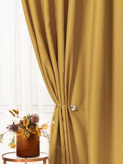 Штора Soul 200х270 горчичного цвета