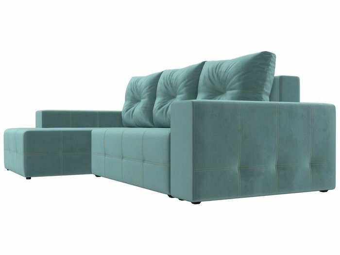 Угловой диван-кровать Перри бирюзового цвета левый угол - лучшие Угловые диваны в INMYROOM