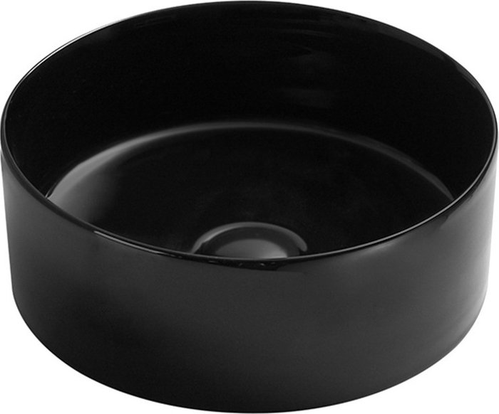Раковина накладная Ceramica Nova Element черного цвета круглая 38 см