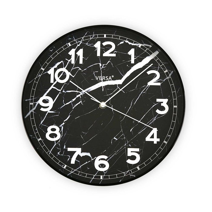 Часы настенные Marble черного цвета