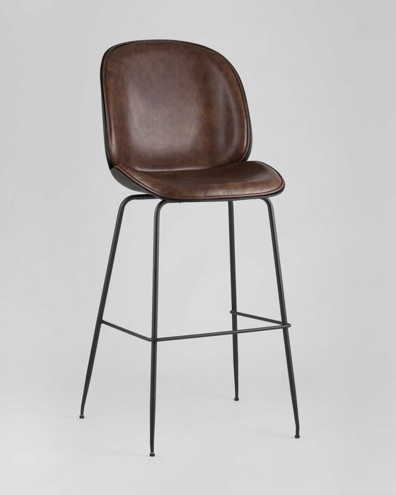 Стул барный Beetle PU темно-коричневого цвета - купить Барные стулья по цене 12290.0