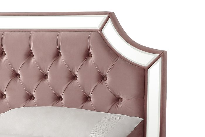 Кровать с зеркальными вставками 180х200 розового цвета - лучшие Кровати для спальни в INMYROOM