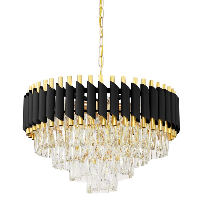 Хрустальная подвесная люстра Lumina Deco Funneli LDP 6003-550 BK+F.GD - купить Подвесные люстры по цене 15678.0