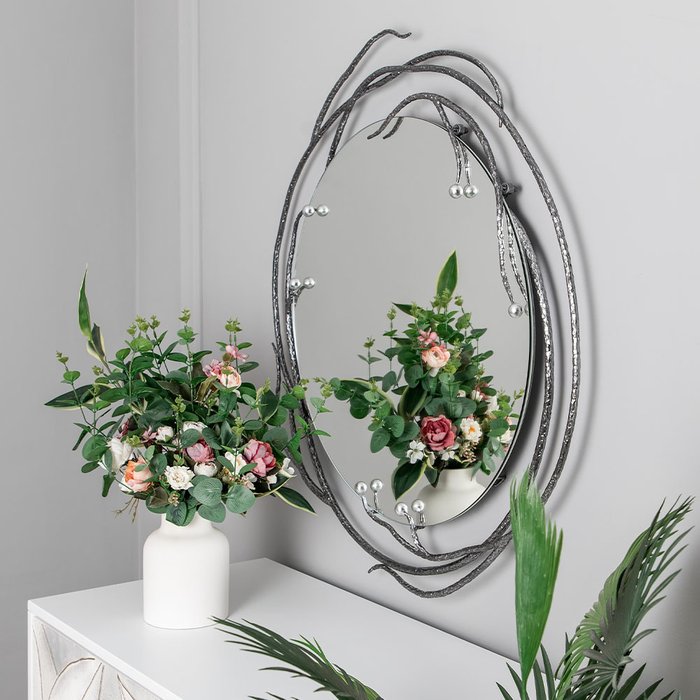 Зеркало настенное Calypso серого цвета - купить Настенные зеркала по цене 20183.0