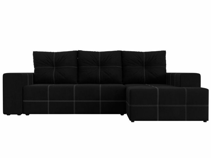 Угловой диван-кровать Перри черного цвета правый угол - купить Угловые диваны по цене 59999.0