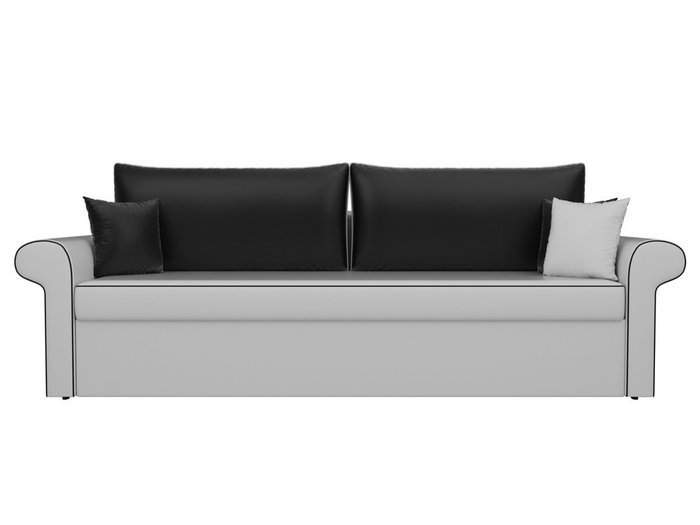 Прямой диван-кровать Милфорд черно-белого цвета (экокожа) - купить Прямые диваны по цене 42990.0