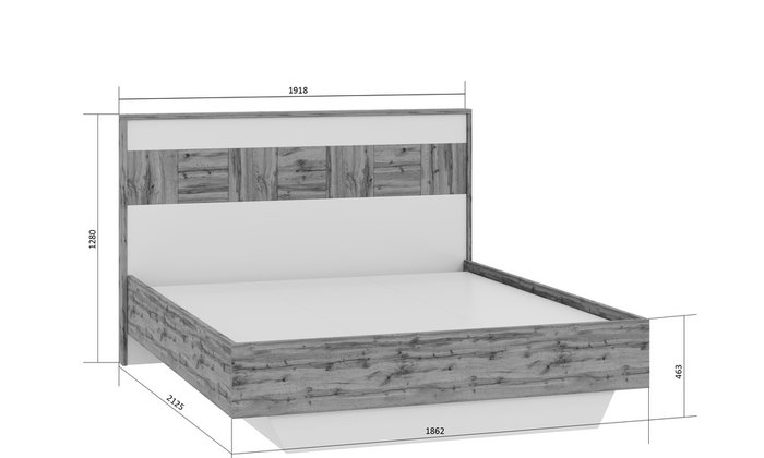 Кровать Аризона 180х200 с подъемным механизмом бело-коричневого цвета  - купить Кровати для спальни по цене 39690.0