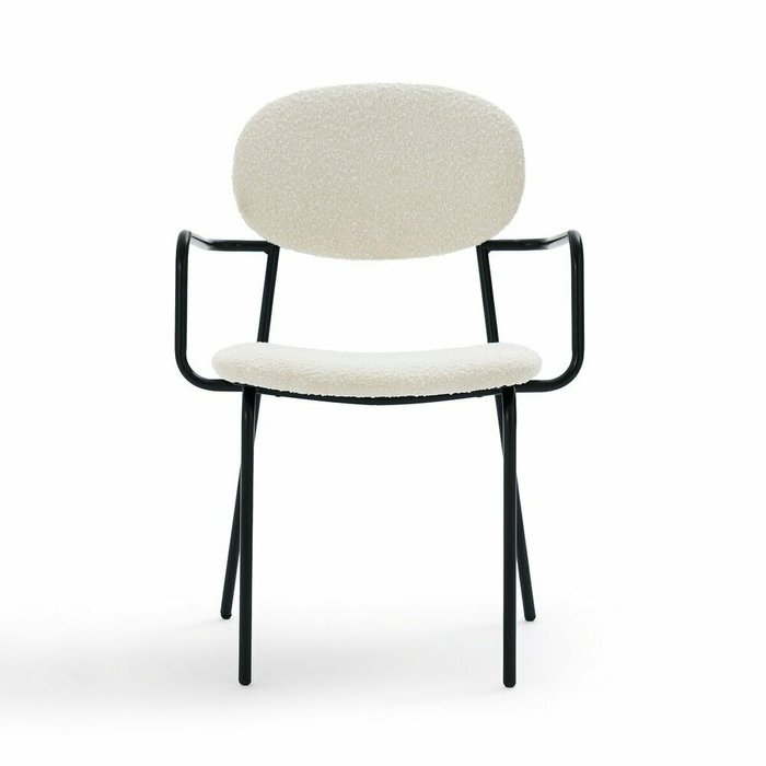Стул с подлокотниками из малой пряжи Orga светло-бежевого цвета - купить Обеденные стулья по цене 20127.0
