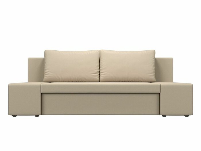 Прямой диван-кровать Сан Марко бежевого цвета (экокожа) - купить Прямые диваны по цене 22999.0