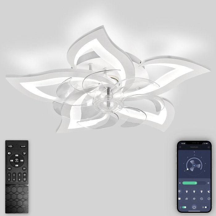 Люстра-вентилятор Ledfan LED LAMPS 81487 (акрил, цвет белый) - купить Потолочные люстры по цене 8031