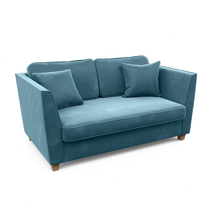 Трехместный диван Уолтер L голубого цвета - купить Прямые диваны по цене 97520.0