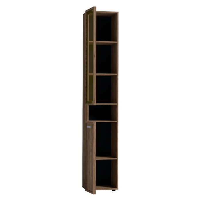 Высокий шкаф для хранения Nature коричневого цвета - купить Книжные шкафы по цене 11798.0