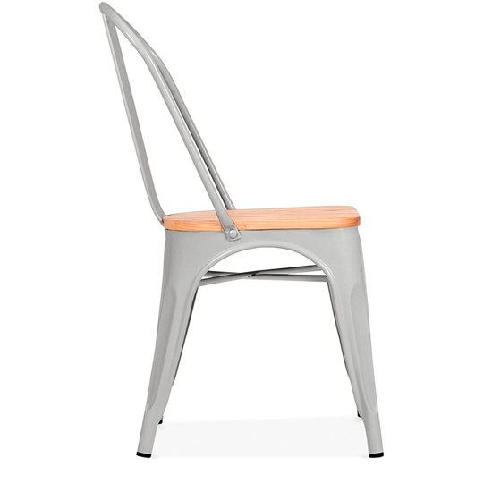 Стул Tolix Wood серого цвета - лучшие Обеденные стулья в INMYROOM