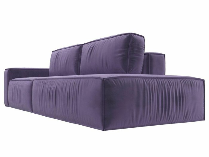 Прямой диван-кровать Прага модерн темно-фиолетового цвета подлокотник слева - лучшие Прямые диваны в INMYROOM
