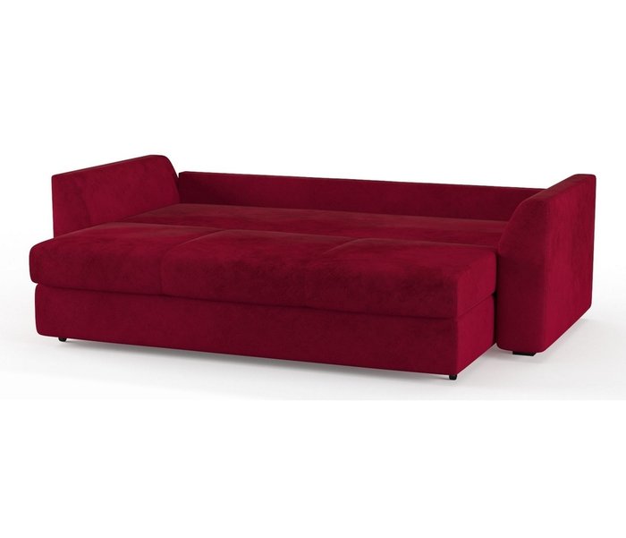 Диван-кровать Ла-Рошель в обивке из велюра бордового цвета - лучшие Прямые диваны в INMYROOM