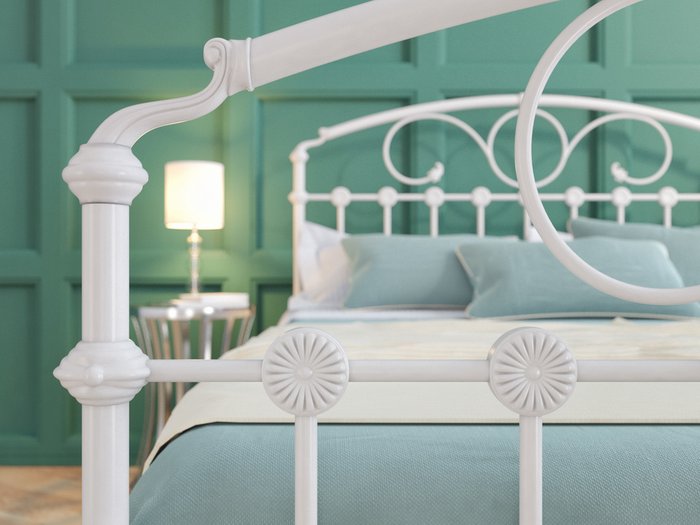 Кровать Розалин 140х200 бело-глянцевого цвета - лучшие Кровати для спальни в INMYROOM