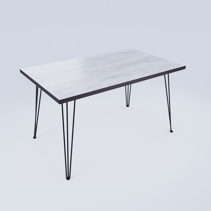 Обеденный стол 120 серого цвета с антрацитовой кромкой  - купить Обеденные столы по цене 5850.0