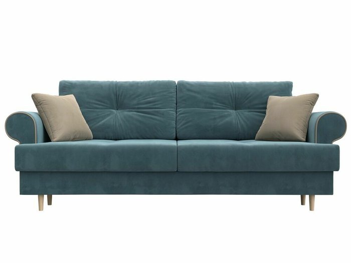 Прямой диван-кровать Сплин бирюзового цвета - купить Прямые диваны по цене 46999.0