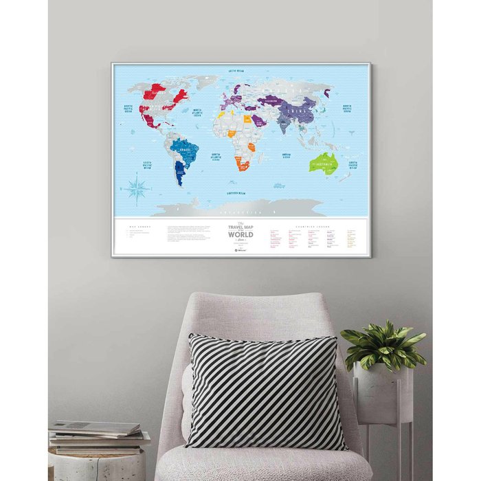 Карта travel map silver world - лучшие Декор стен в INMYROOM