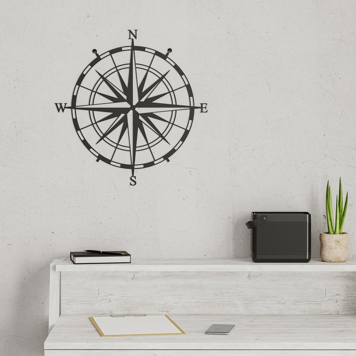 Панно Compass из металла черного цвета - лучшие Декор стен в INMYROOM