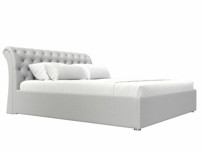 Кровать Сицилия 160х200 белого цвета с подъемным механизмом (экокожа) - лучшие Кровати для спальни в INMYROOM