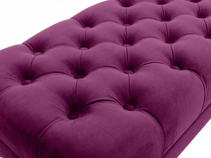 Банкетка Jazz большая пурпурного цвета декорированная пуговицами  - лучшие Банкетки в INMYROOM