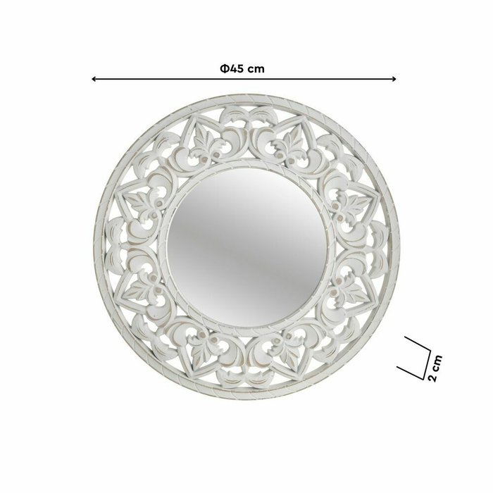 Настенное зеркало D45 белого цвета - купить Настенные зеркала по цене 4300.0
