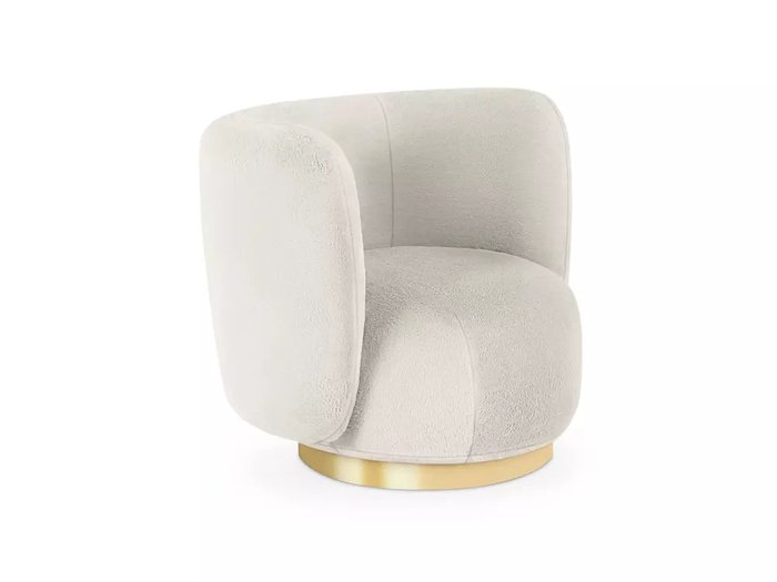 Кресло Lucca белого цвета с золотым основанием 